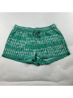 J.Crew Turquoise Tie Die Linen Blend Pull On Shorts M